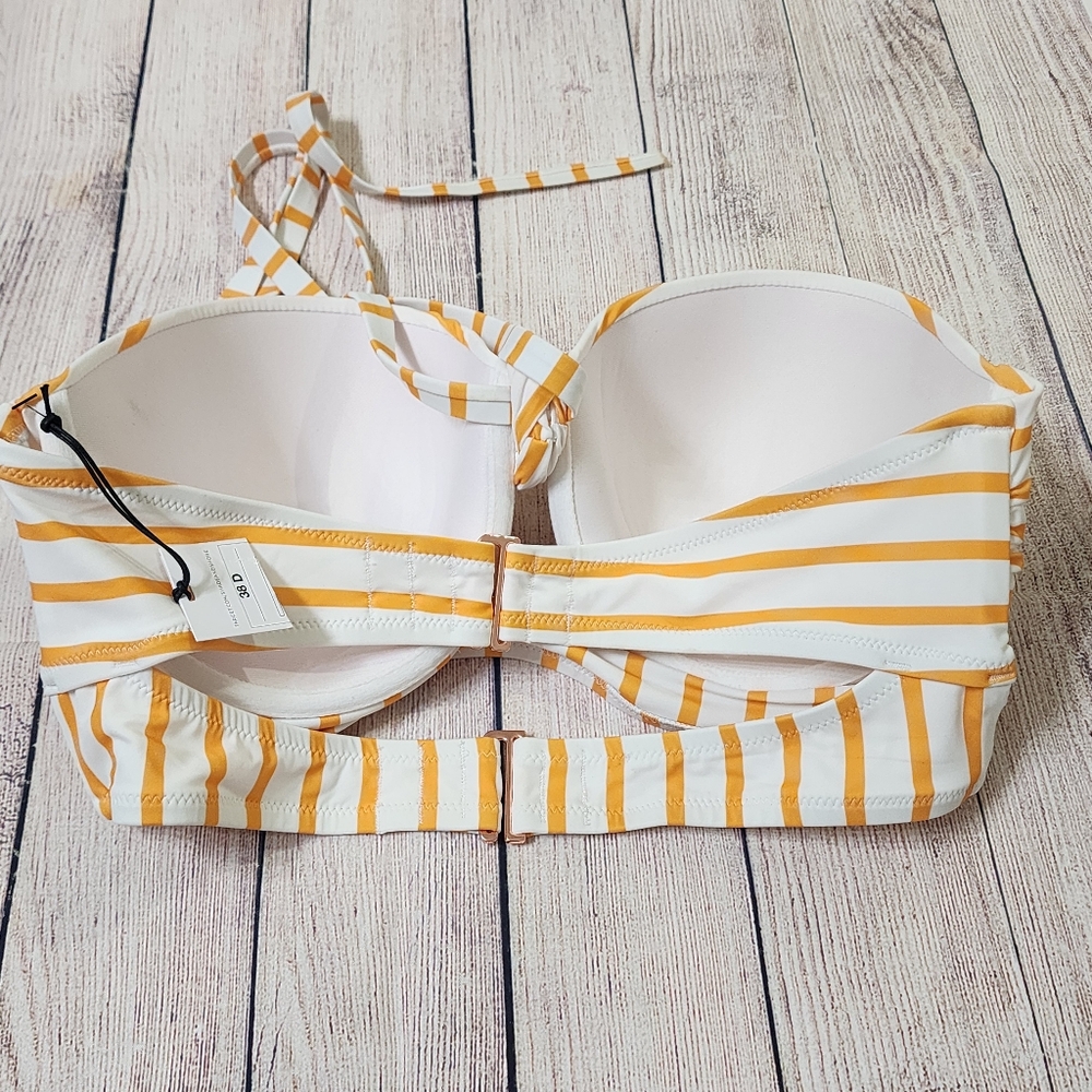 Shade & Shore Yellow and White Striped Bandeau Bikini - Picture 5 of 10